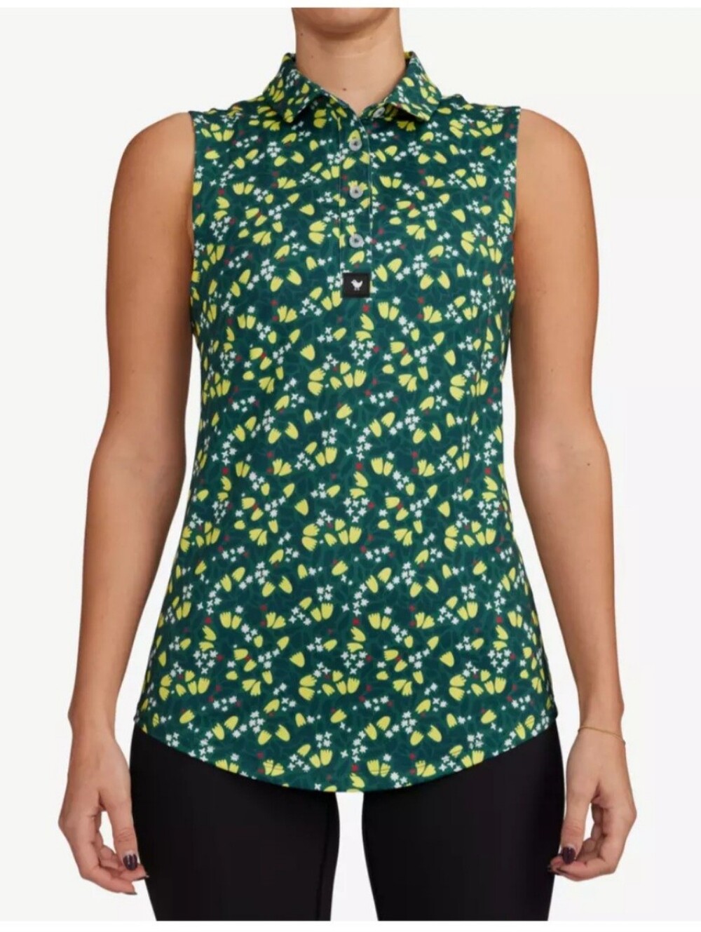 Bad Birdie Augusta Time Masters Sleeveless Tunic in Green & Yellow Like New